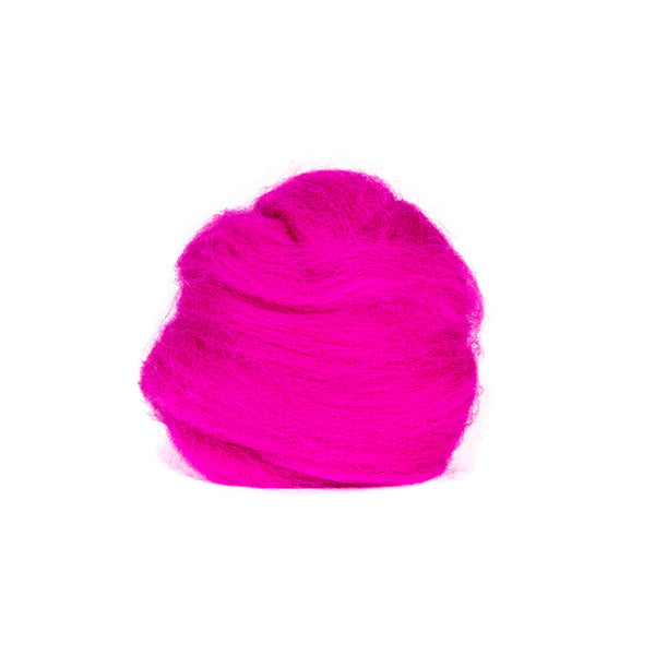 Magenta Corriedale Wool Roving 1 oz.