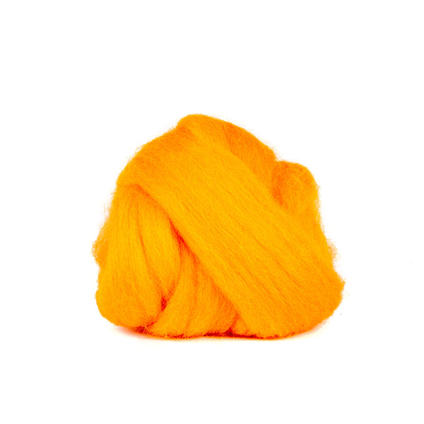 Tangerine Corriedale Wool Roving 1 oz.