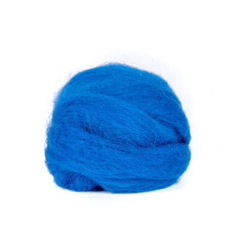 a blue ball of yarn on a white background