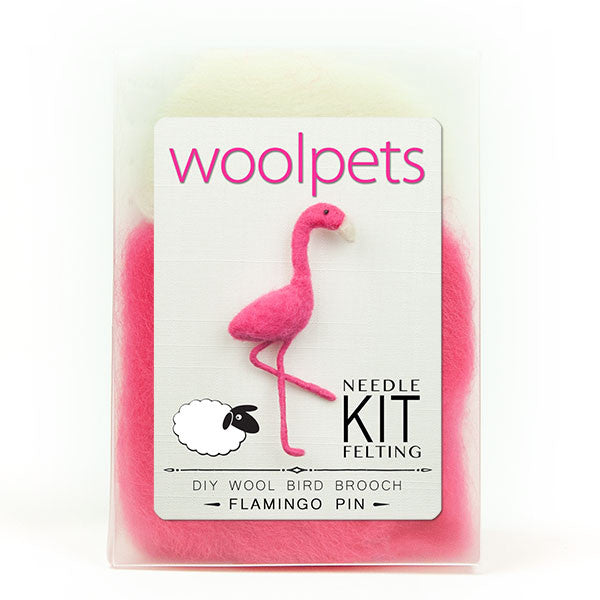 Flamingo Pin / Brooch - Needle Felting Kit