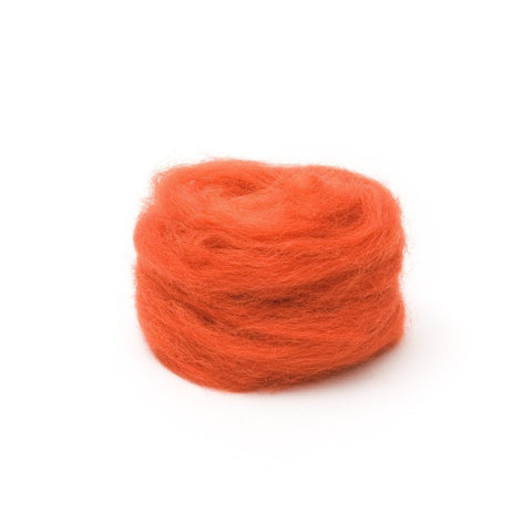 Pumpkin Wool Roving - 1 oz. NZ Corriedale