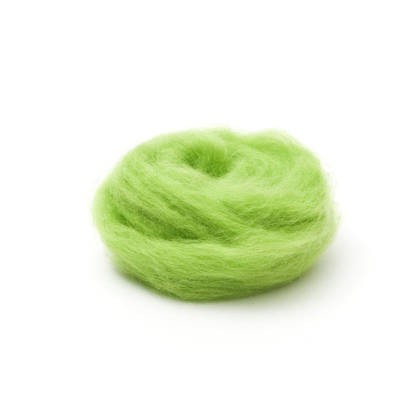 Lime Corriedale Wool Roving 1 oz.