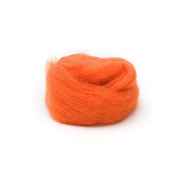Orange Corriedale Wool Roving 1 oz.