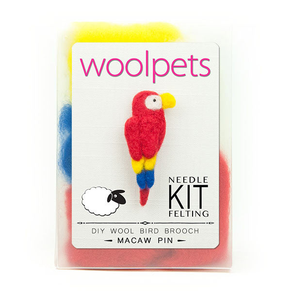 Macaw Pin / Brooch - Needle Felting Kit