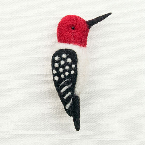 Woolpets finished woodpecker pin