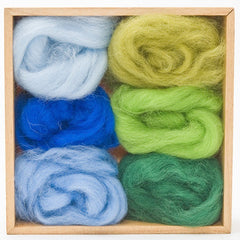 6 Pack Assorted Color Wool Roving - 1.5 oz