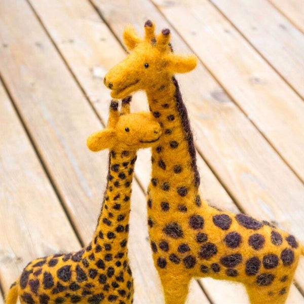 Two needle felted Giraffes