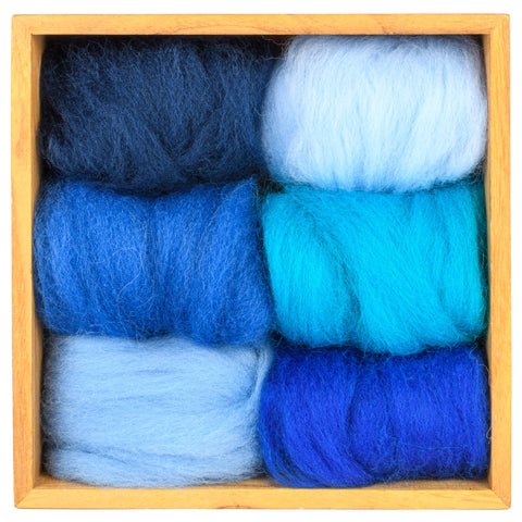 6 Pack Woolpets Assorted Color Wool Roving - 1.5 oz