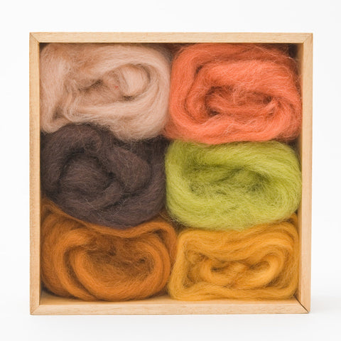 6 Pack Woolpets Assorted Color Wool Roving - 1.5 oz