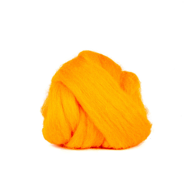 Tangerine Wool Roving - 1 oz. NZ Corriedale
