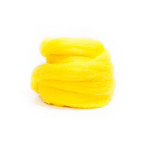 a skein of yellow yarn on a white background