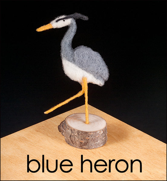 Woolpets finished blue heron stamp