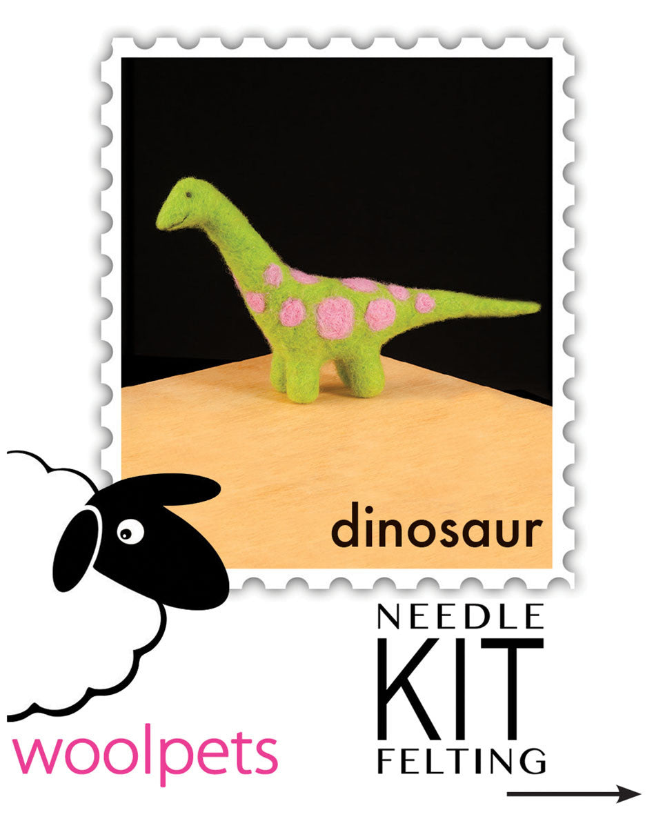 2 pcs Fox and Dinosaur - Needle Felting Wool Kit