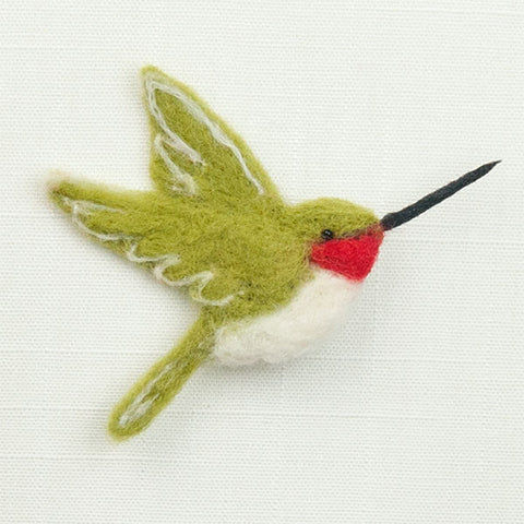 Woolpets finished Hummingbird pin