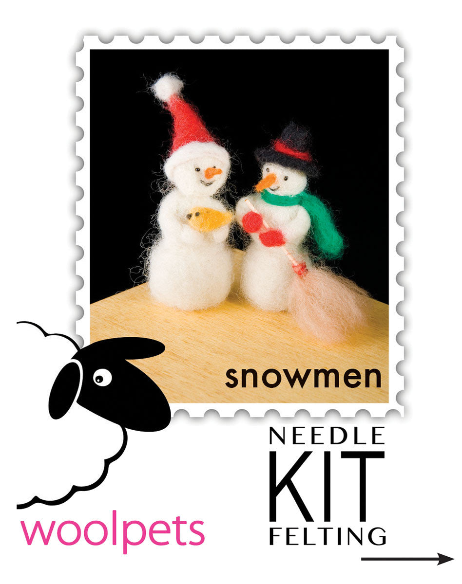 Woolpets Snowmen Easy Wool Felting Needle Kit