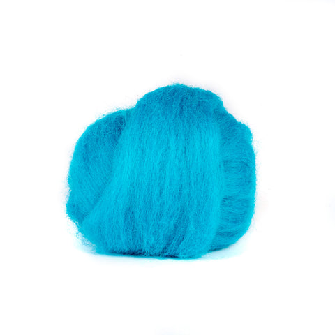a blue wool ball on a white background