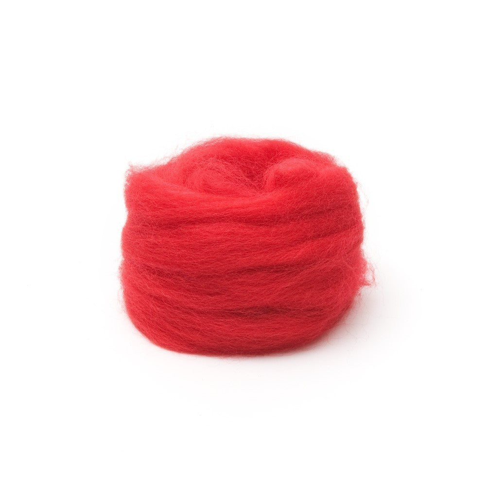 Woolpets Felting Roving Wool Red