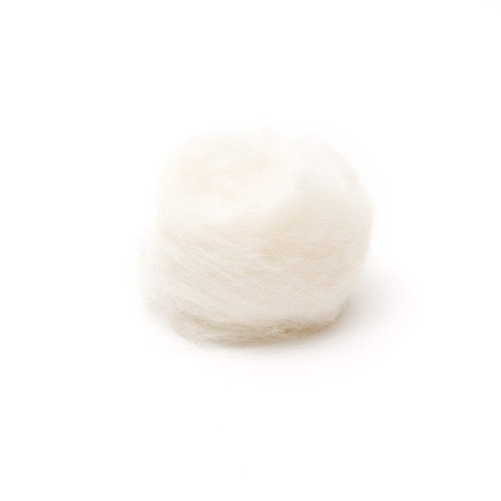 White Wool Roving 1 oz. NZ Corriedale Woolpets