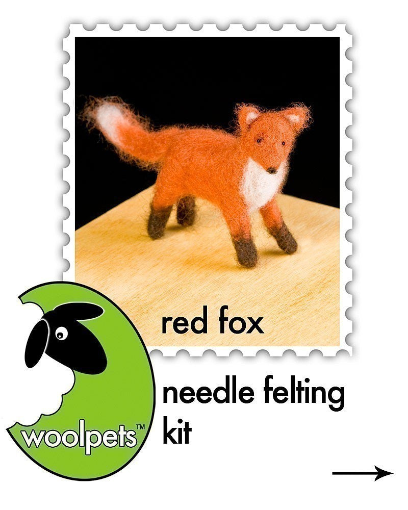 2 pcs Fox and Dinosaur - Needle Felting Wool Kit