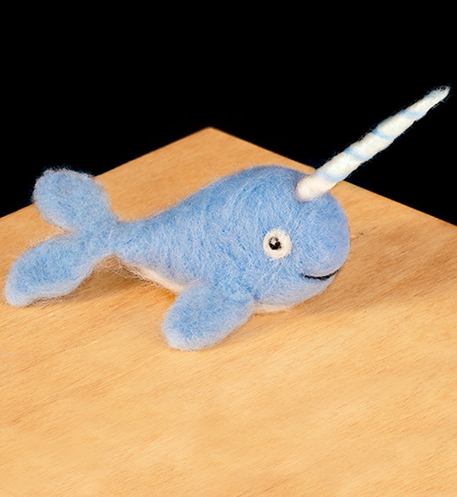 Woolbuddy Narwhal Whale Wool Felting Needle Point Kit Crafting Gift